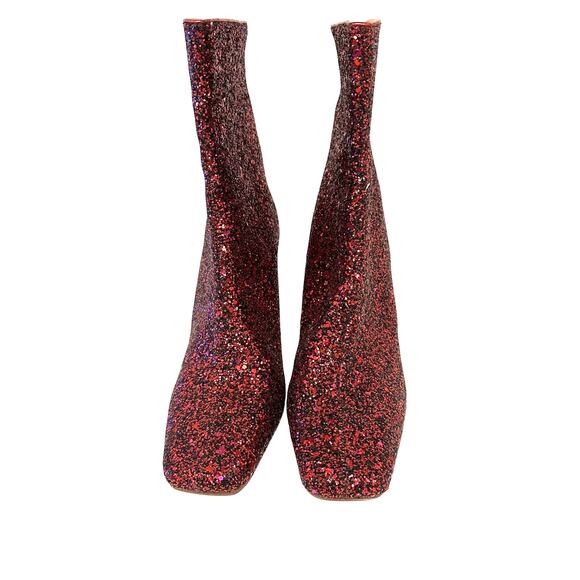 NY & Company Ankle Logan Bootie Pink Glitter Pointed Toe Stiletto Heel Sz 10 Y2K - Picture 10 of 13